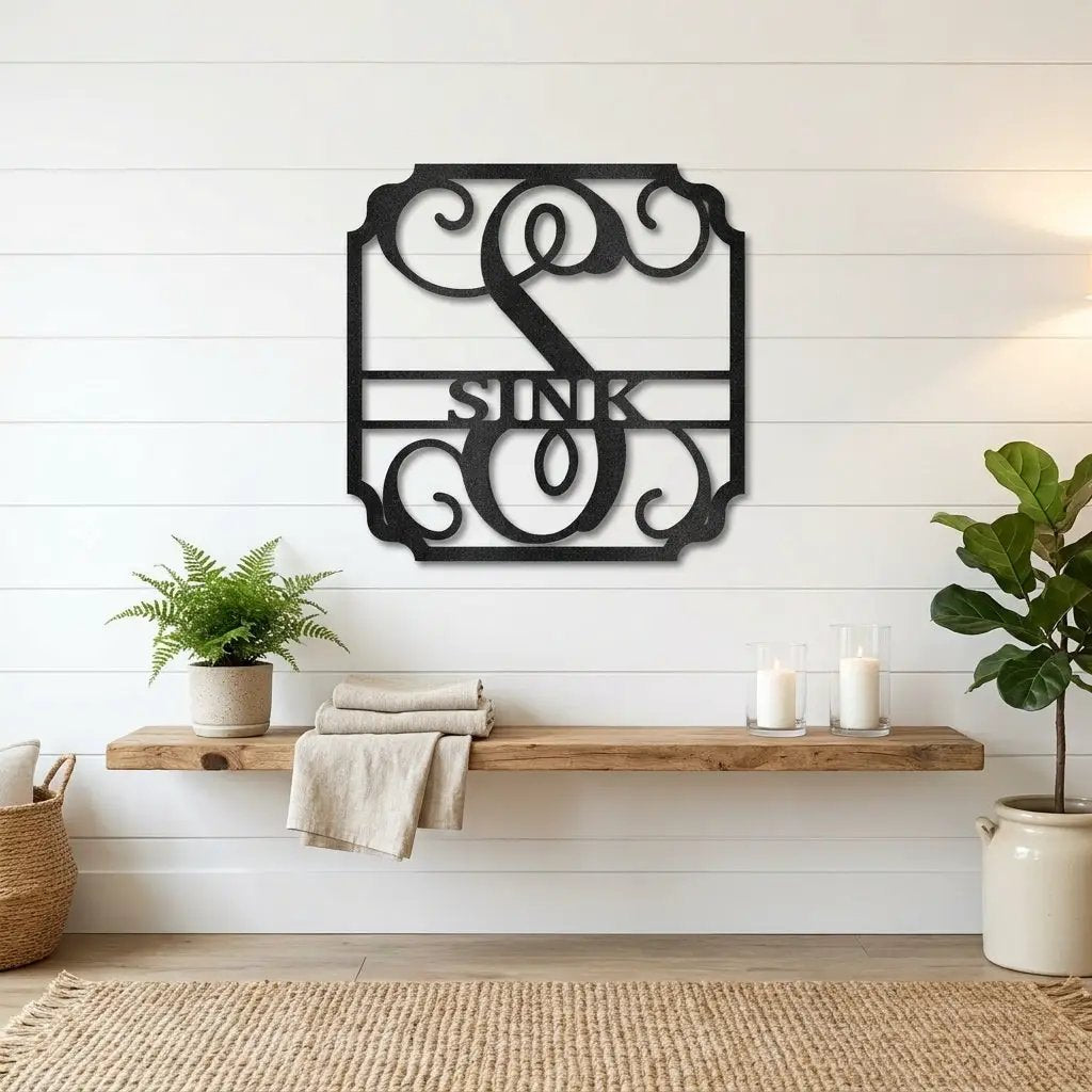 Personalized Monogram Metal Wall Sign: A Statement of Elegance & Identity