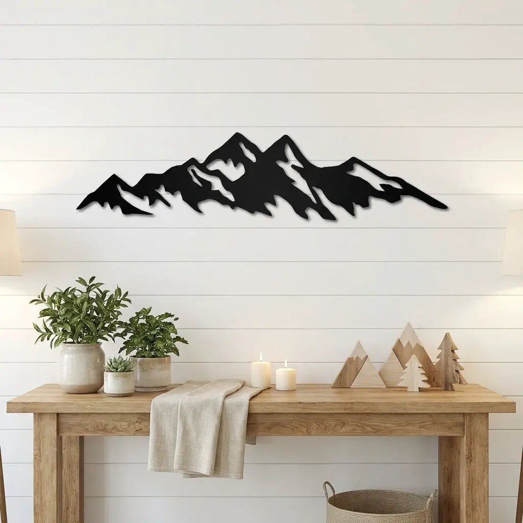 Mountain Ridge Indoor Outdoor Steel Wall Sign Art