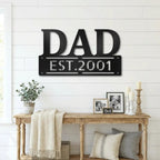 Personalized Dad Metal Wall Art | Custom Established Sign for Father | Rustic Family Name Decor