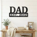 Dad Personalized Established Date Metal Aet Sign – Father’s Day Gift – Custom Family Decor