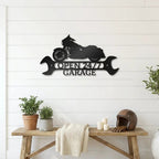 Personalized Motorcycle Garage Metal Sign – Biker Gift – Custom Name Metal Sign – Man Cave Decor – Garage Sign
