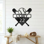 Baseball Home Plate Custom Name Metal Art Wall Sign