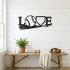 Baseball Love Metal Wall Art – Baseball Heart Sign – Sports Wall Decor – Gift for Baseball Lovers
