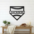 Personalized Baseball Home Plate Metal Wall Art – Custom Name Baseball Sign – Player Gift – Baseball Room Decor – Sports Wall Art