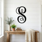 Fancy Initial Custom Monogram Metal Wall Art