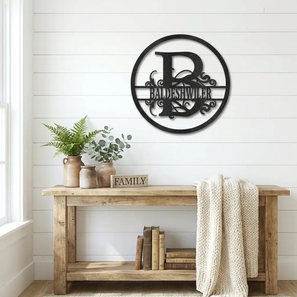 Monogrammed Elegance: Your Initial, Your Name, Your Style - Steel Wall Sign Art