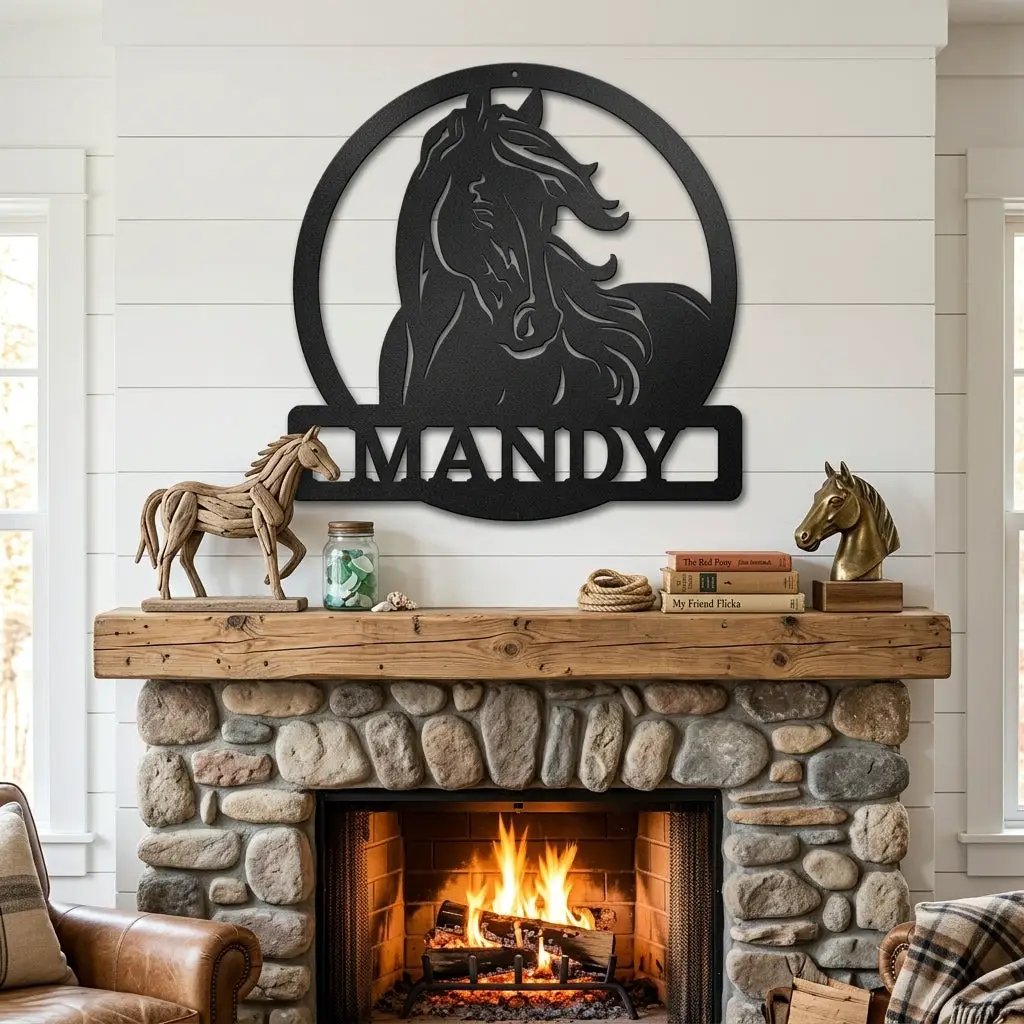 Personalized Horse Metal Wall Art | Custom Horse Name Sign | Equestrian Metal Wall Decor | Horse Lover Gift | Made in USA