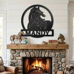 Personalized Horse Metal Wall Art | Custom Horse Name Sign | Equestrian Metal Wall Decor | Horse Lover Gift | Made in USA