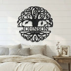 Personalized Tree of Life Metal Wall Art | Custom Family Name & Established Date Sign