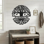Personalized Tree of Life Metal Wall Art | Custom Family Name & Established Date Sign
