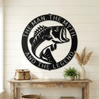 Personalized Bass Fishing Metal Sign Custom Fisherman Wall Art - Lake House Decor Outdoor Sign