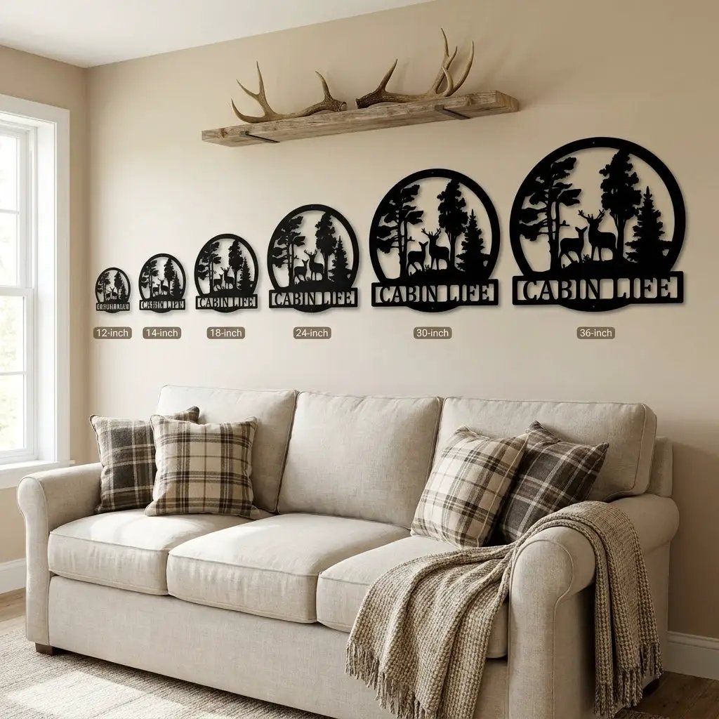 Deer in the Woods Personalized Metal Art Wall Sign: A Serene Slice of Nature for Your Home