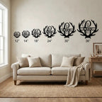 Personalized Deer Antler Family Name Metal Sign – Rustic Last Name Monogram Wall Art – Cabin Lodge Decor Gift