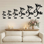 You and Me Metal Wall Art – Romantic Couple Sign – Wedding Gift, Anniversary Decor, Farmhouse Bedroom Wall Decor, Love Sign