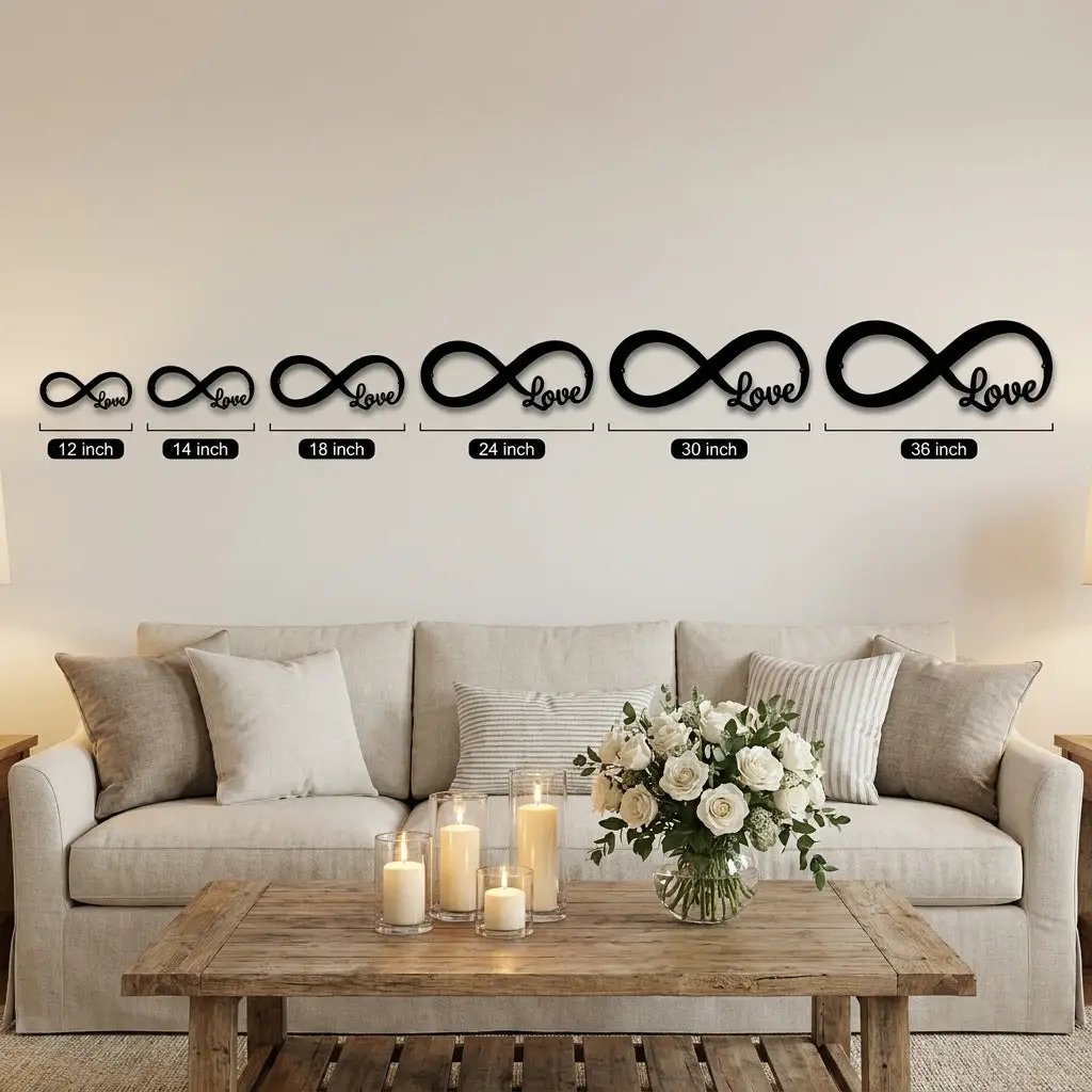 Infinity Love Metal Wall Art – Romantic Minimalist Decor – Wedding & Anniversary Gift