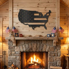 USA Flag Map Metal Wall Art – A Modern Symbol of American Pride