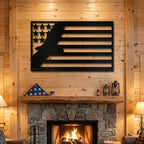 American Flag Eagle Metal Wall Art, Patriotic Eagle Decor, USA Flag Wall Art,