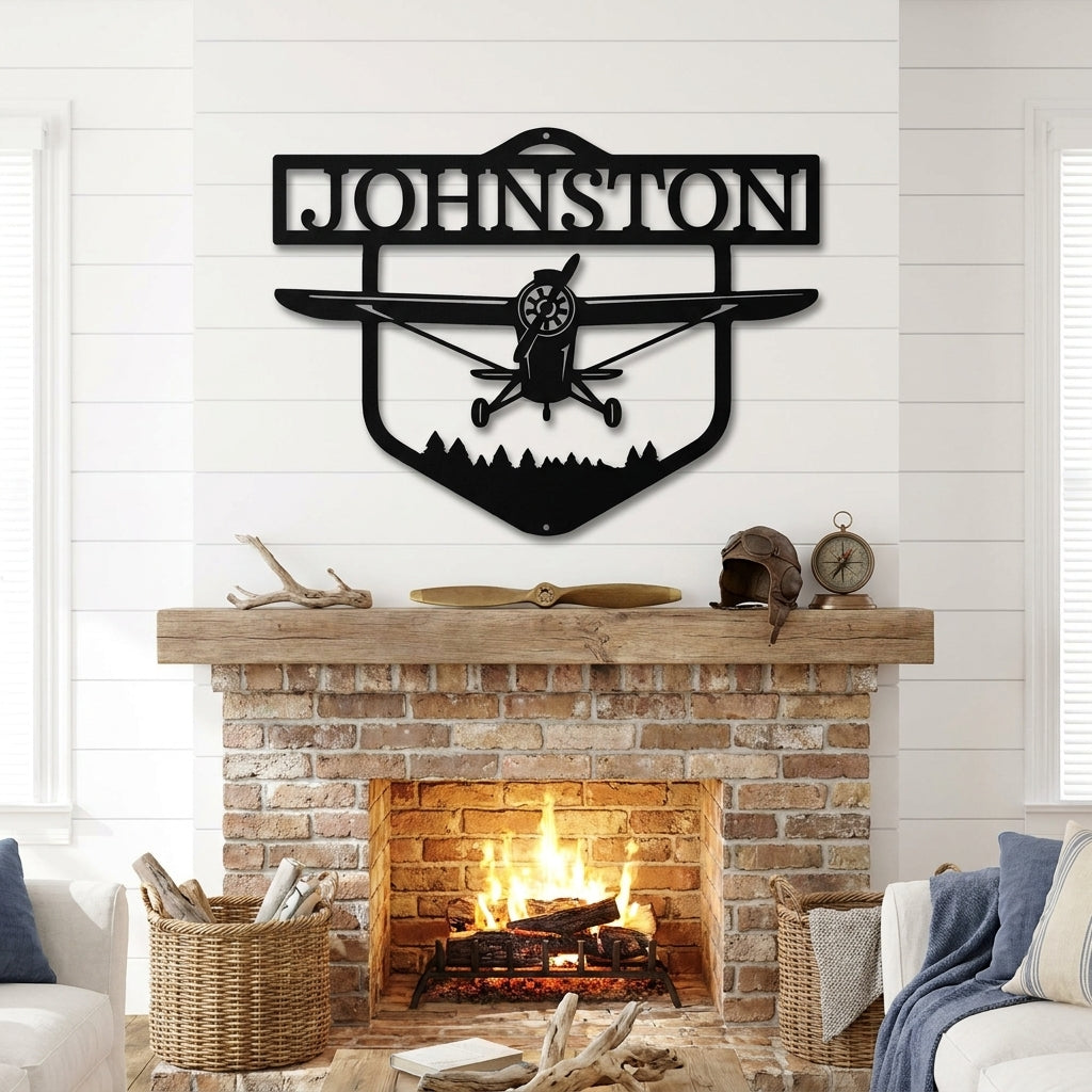 Personalized Airplane Metal Wall Art – Custom Pilot Name Sign – Aviation Decor – Aircraft Wall Art – Gift for Pilots