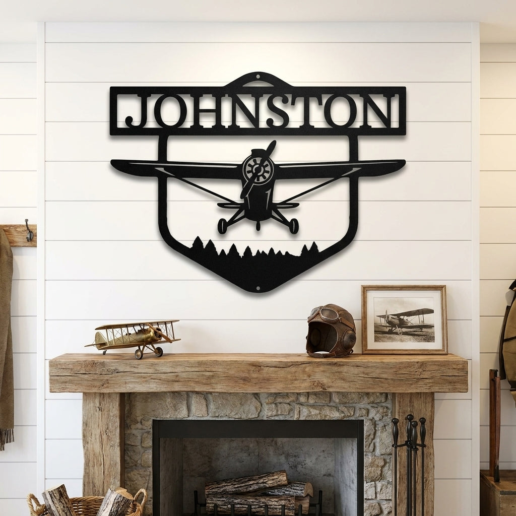 Personalized Airplane Metal Wall Art – Custom Pilot Name Sign – Aviation Decor – Aircraft Wall Art – Gift for Pilots