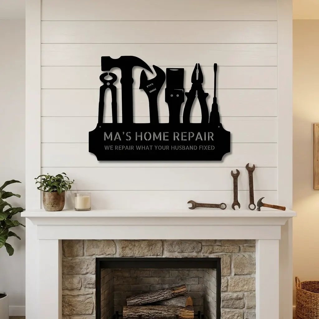 Personalized Tool Metal Wall Art – Mechanic Garage Decor – Workshop Wall Art – Gift for Dad