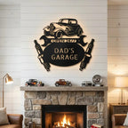 Personalized Hot Rod Metal Sign – Custom Car Garage Sign – Classic Car Wall Art – Mechanic Decor – Custom Name Garage Sign