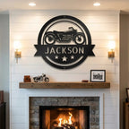 Personalized Motorcycle Metal Sign – Custom Biker Name Sign – Garage Wall Decor