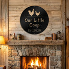 Our Little Coop Metal Sign – Personalized Chicken Coop Sign – Custom Farm Decor – Backyard Chicken Gift