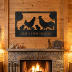 Personalized Chicken Coop Metal Sign | Custom Hen House Farmhouse Wall Decor | Chicken Family Metal Art