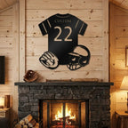 Baseball Gear Custom Name and Jersey Number Metal Wall Sign