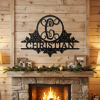 Personalized Family Name Metal Snowflake Wall Art with Initial – Custom Monogram Steel Sign – Wedding Gift – Housewarming Decor – Farmhouse Wall Art