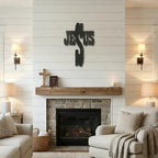 Jesus Cross Metal Wall Art | Christian Religious Decor | Inspirational Faith Wall Hanging