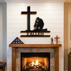 Personalized Fallen Soldier Memorial Metal Wall Art | Military Remembrance Cross Decor | Veteran Tribute Sign