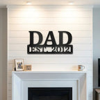 Dad Personalized Established Date Metal Aet Sign – Father’s Day Gift – Custom Family Decor