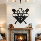 Baseball Home Plate Custom Name Metal Art Wall Sign