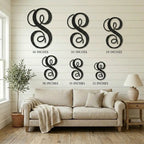 Fancy Initial Custom Monogram Metal Wall Art