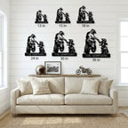 Father and Son Motocross Personalized Name Indoor Outdoor Steel Wall Sign Metal Art