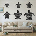 Personalized Sea Turtle Metal Wall Art – Custom Beach Name Sign – Coastal Decor – Ocean Wall Art