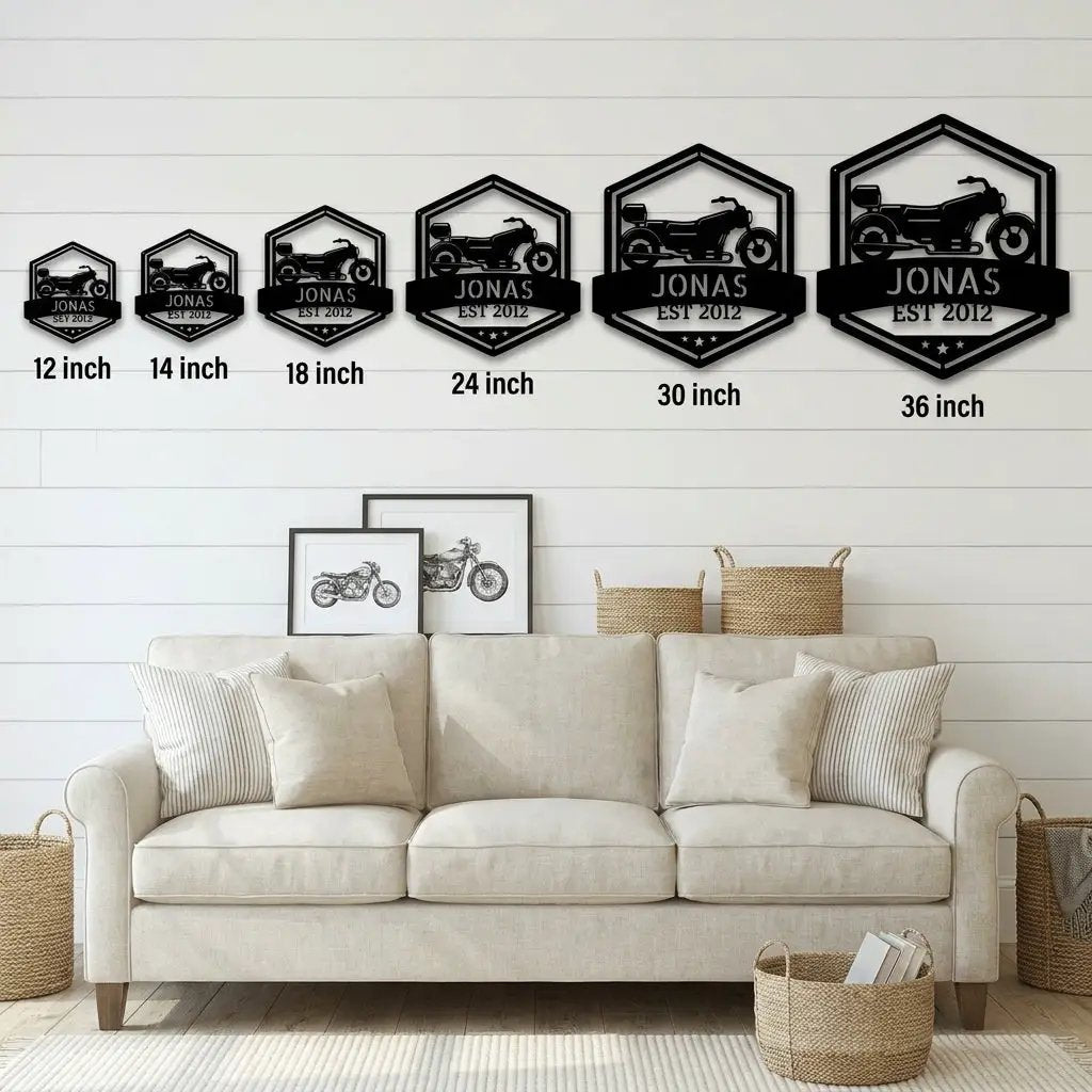 Personalized Motorcycle Garage Metal Sign, Custom Dad Garage Decor, Biker Wall Art, Man Cave Gift, Mechanic Shop Sign, Fathers Day Gift Idea