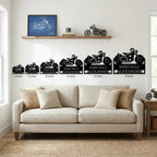 Personalized Motorcycle Metal Wall Art – Custom Name Garage Decor – Motorcycle Gift – Steel Wall Sign