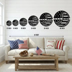Baseball American Flag Custom Name Metal Art Wall Sign