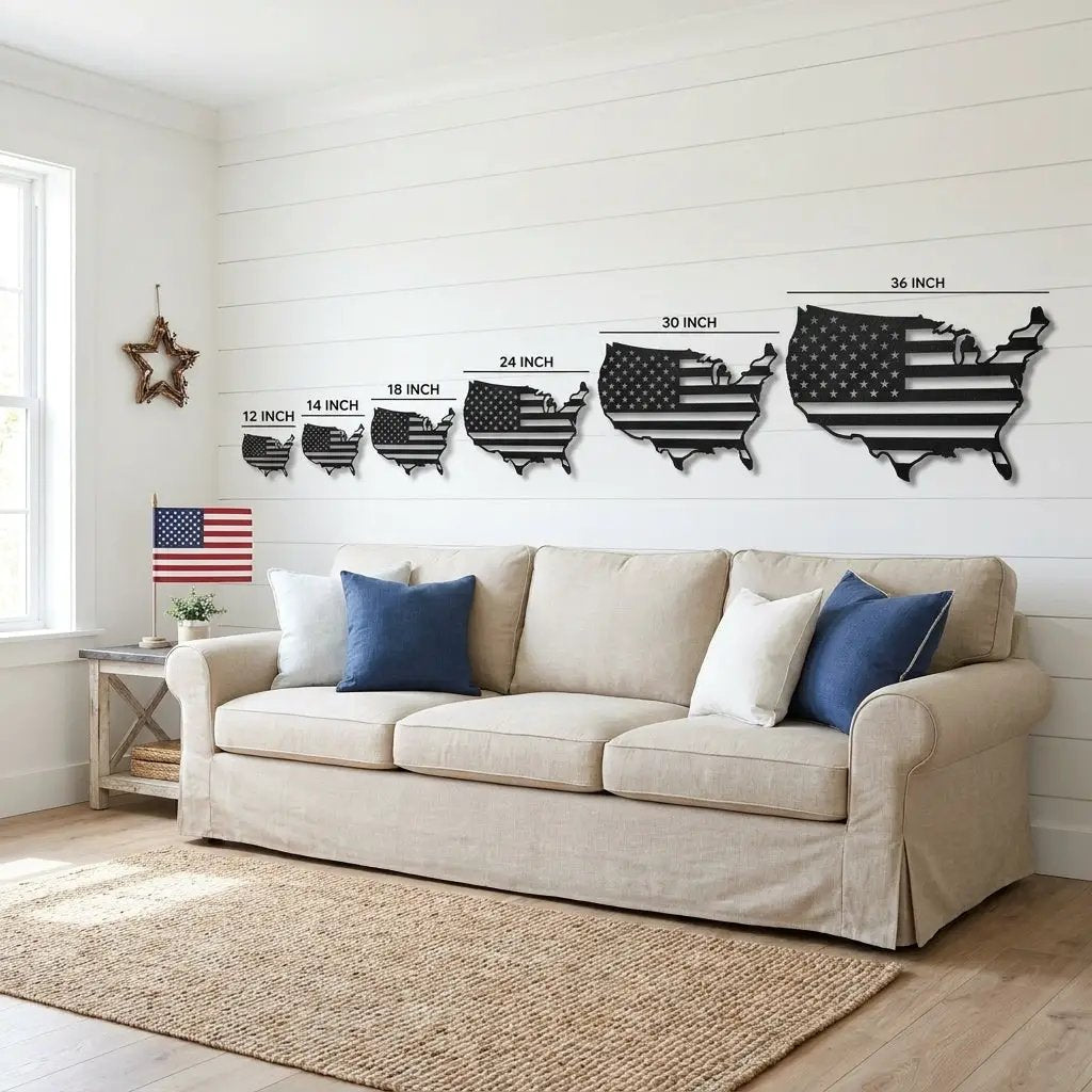USA Flag Map Metal Wall Art – A Modern Symbol of American Pride