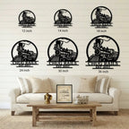 Vintage Steam Locomotive Train Personalized Name Metal Art Wall Sign