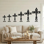 Amazing Grace Cross Steel Wall Art – Christian Metal Cross Sign – Inspirational Faith Decor – Laser Cut Religious Wall Art