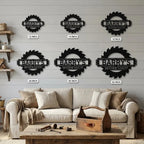 Workshop Personalized Metal Sign, Custom Saw Blade Sign, Garage Wall Decor