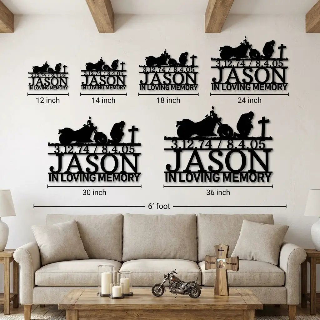 Motorcycle Memorial Metal Sign, Personalized In Loving Memory Sign, Custom Biker Memorial, Motorcycle Loss Gift
