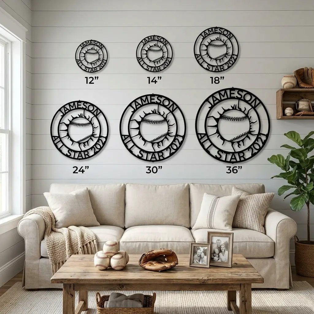 Personalized Baseball Metal Wall Art with Name, Custom Baseball Sign, Boys Room Decor, Sports Wall Art, Baseball Player Gift Idea