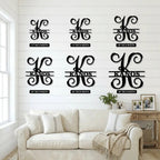 Family Name and Initial Personalized Metal Art Wall Sign