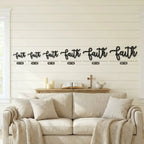 Faith Script Metal Wall Art – Christian Home Decor – Inspirational Metal Sign – Minimalist Religious Wall Decor