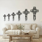 Blessed Cross Metal Wall Art | Christian Floral Cross Decor | Inspirational Faith Wall Hanging