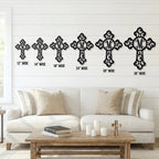 Personalized Initial Cross Metal Wall Art | Custom Monogram Christian Cross Decor | Ornate Faith Wall Hanging